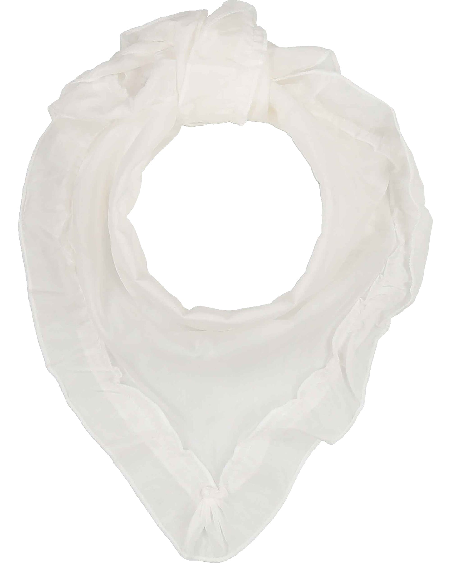 Frilly Cotton Silk Triangle Scarf