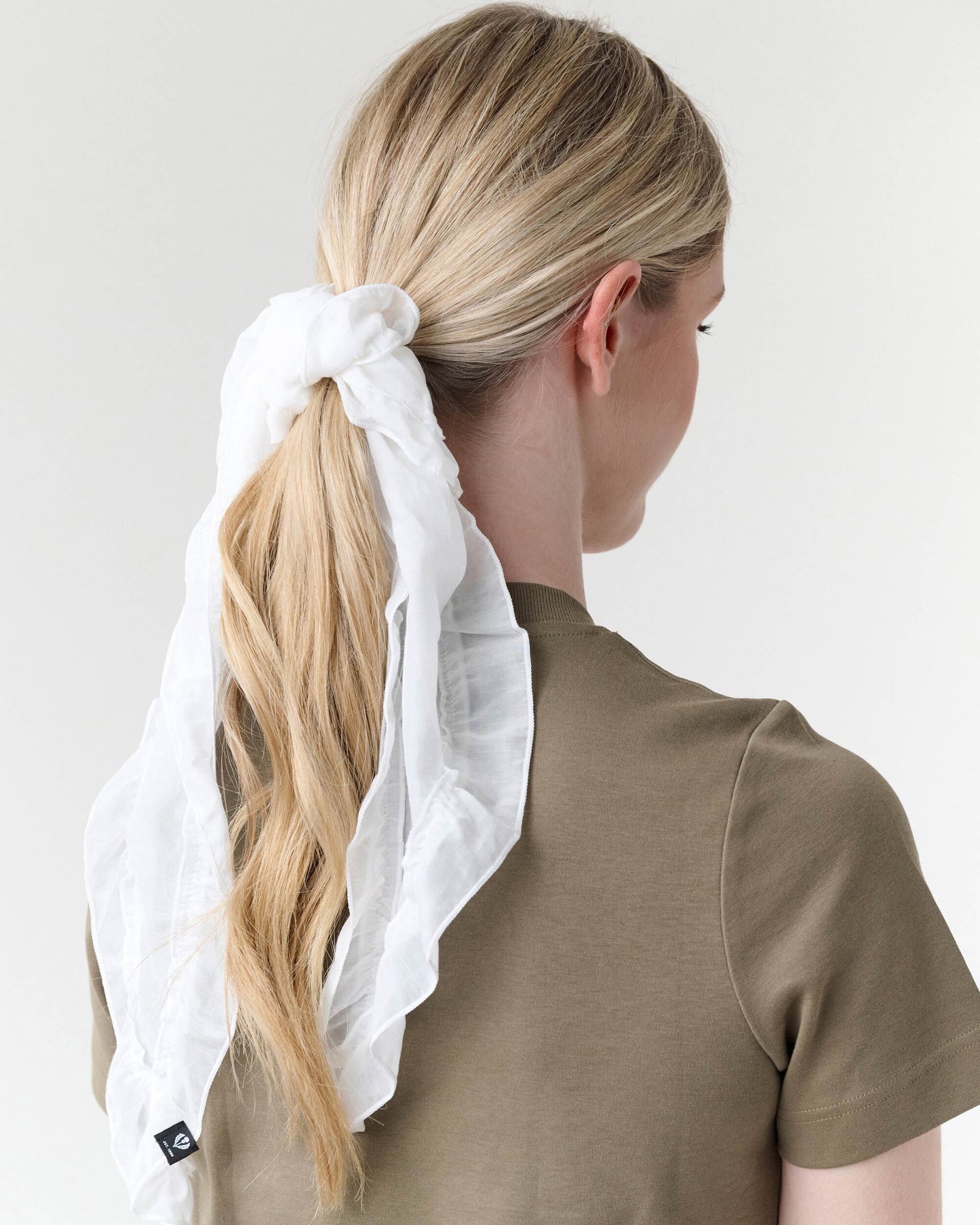 Frilly Cotton Silk Triangle Scarf