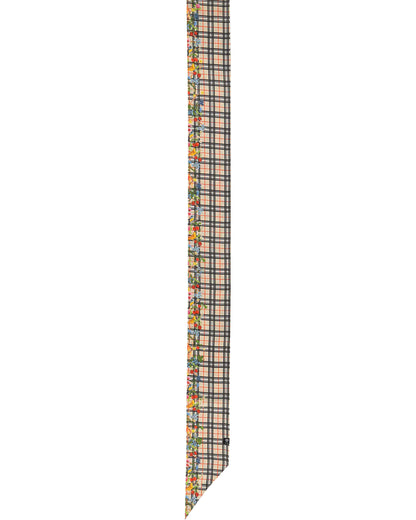 Plaid Cats Silk Neck Scarf