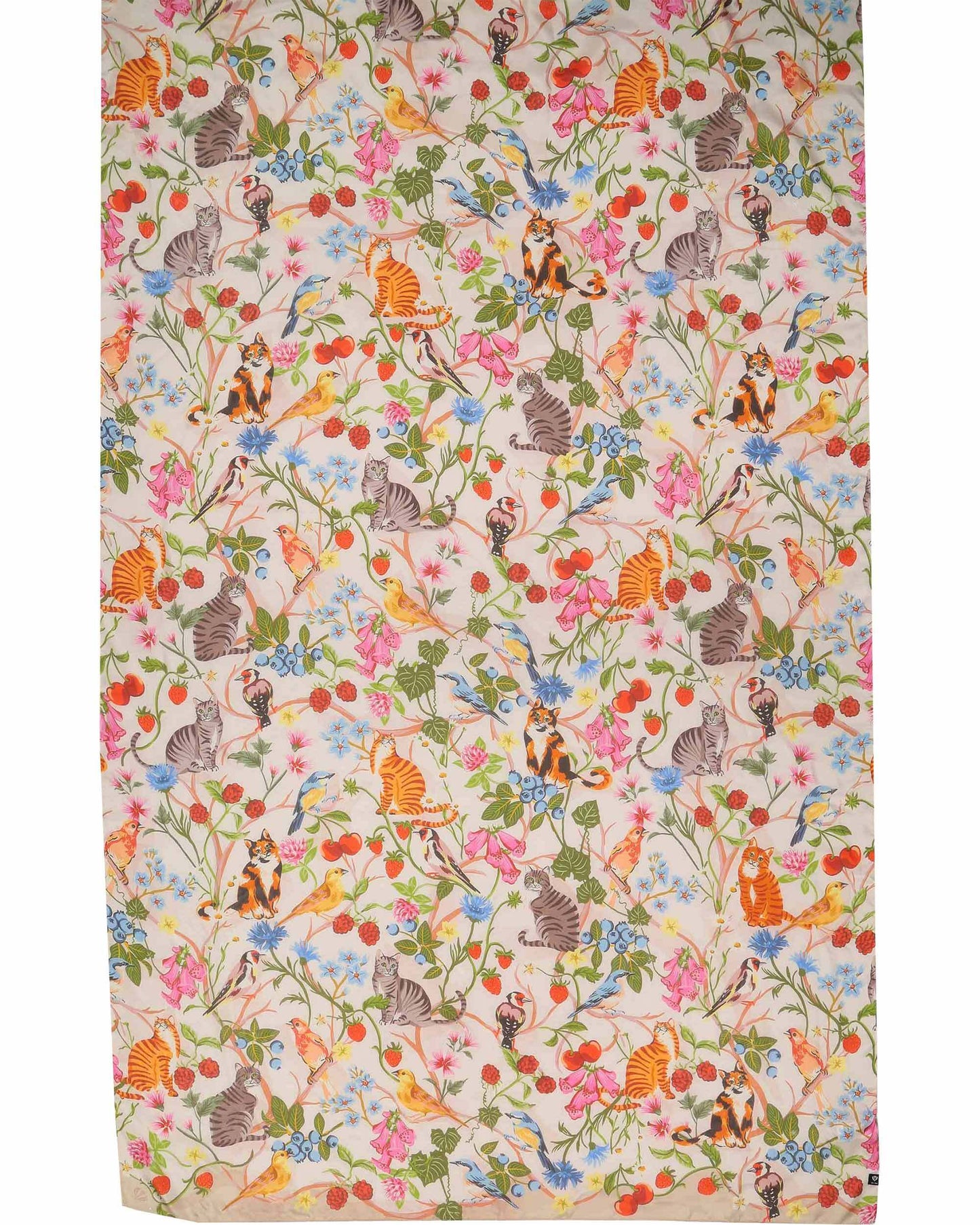 Flora Cats Maxi Silk Wrap