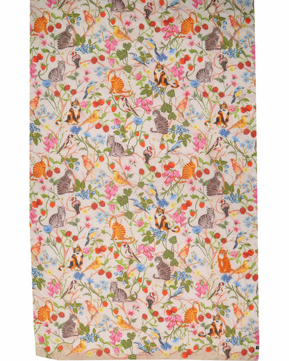 Flora Cats Maxi Silk Wrap