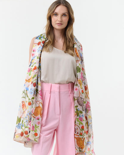 Flora Cats Maxi Silk Wrap