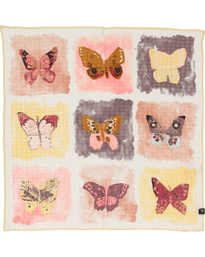 Butterfly Stamps Silk Square Neckie