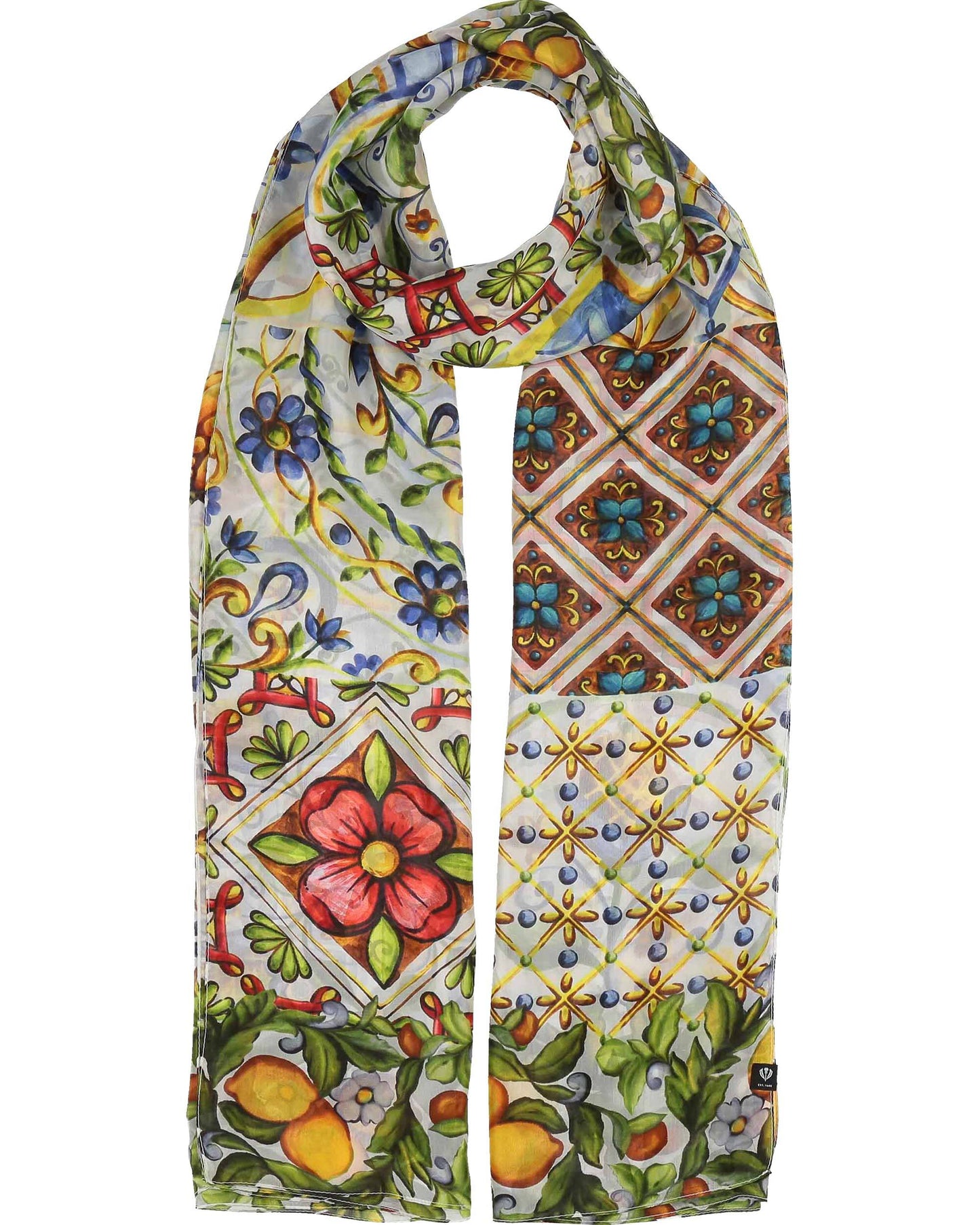Mixed Tile Maxi Silk Wrap