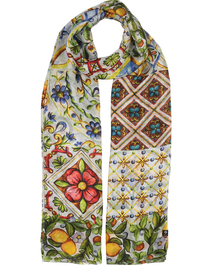 Mixed Tile Maxi Silk Wrap