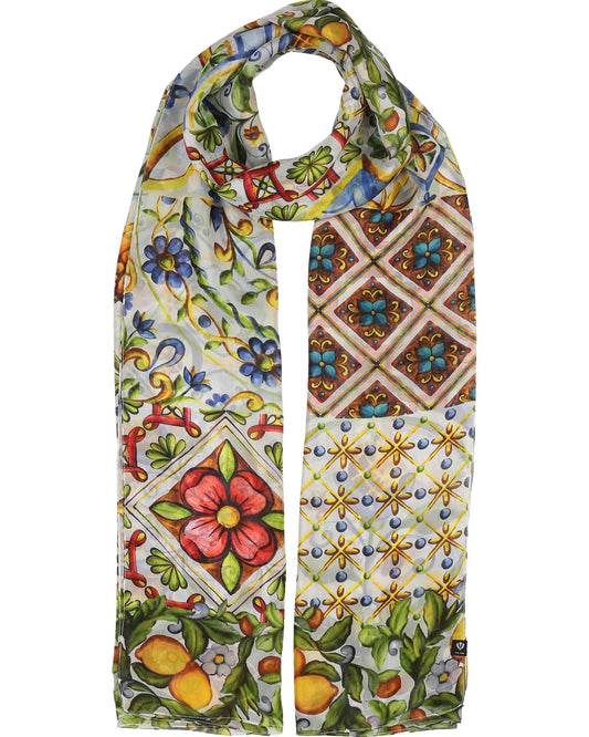 Mixed Tile Maxi Silk Wrap