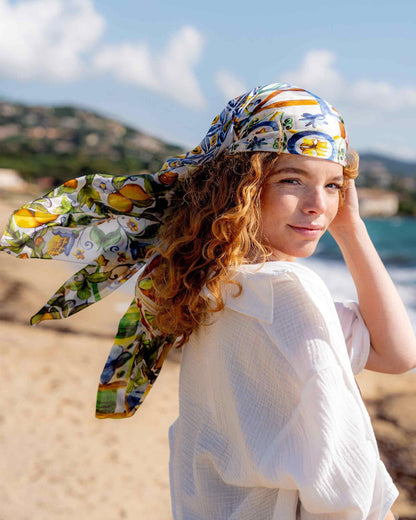 Mixed Tile Maxi Silk Wrap
