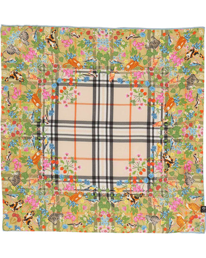 Plaid Cats Silk Square Neckie