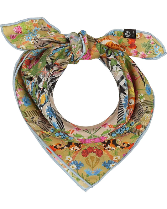 Plaid Cats Silk Square Neckie