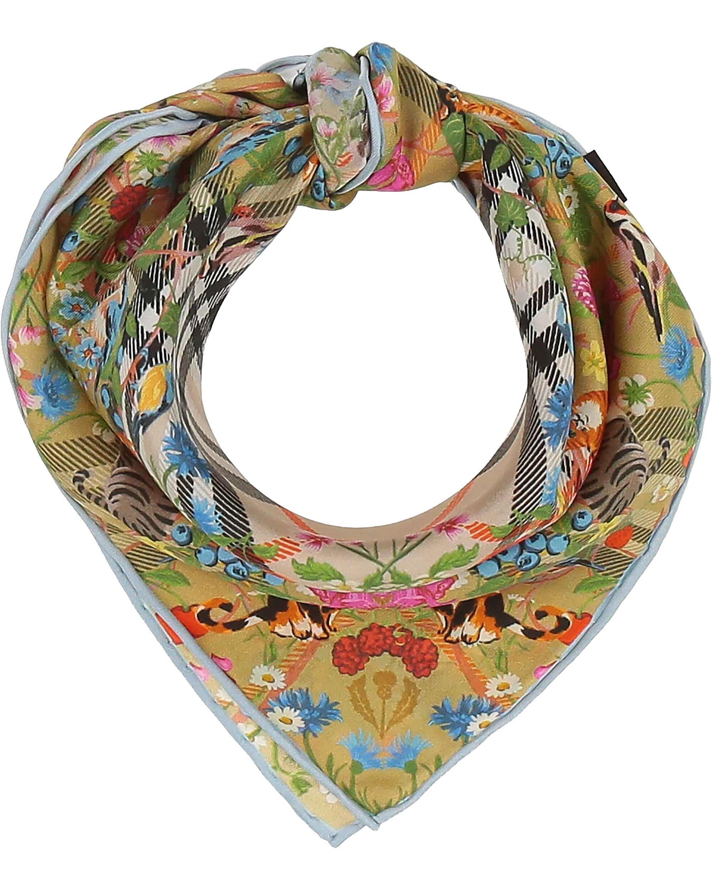 Plaid Cats Silk Square Neckie