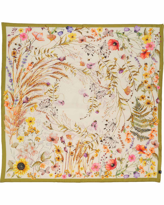 Cottage Floral Silk Square Scarf