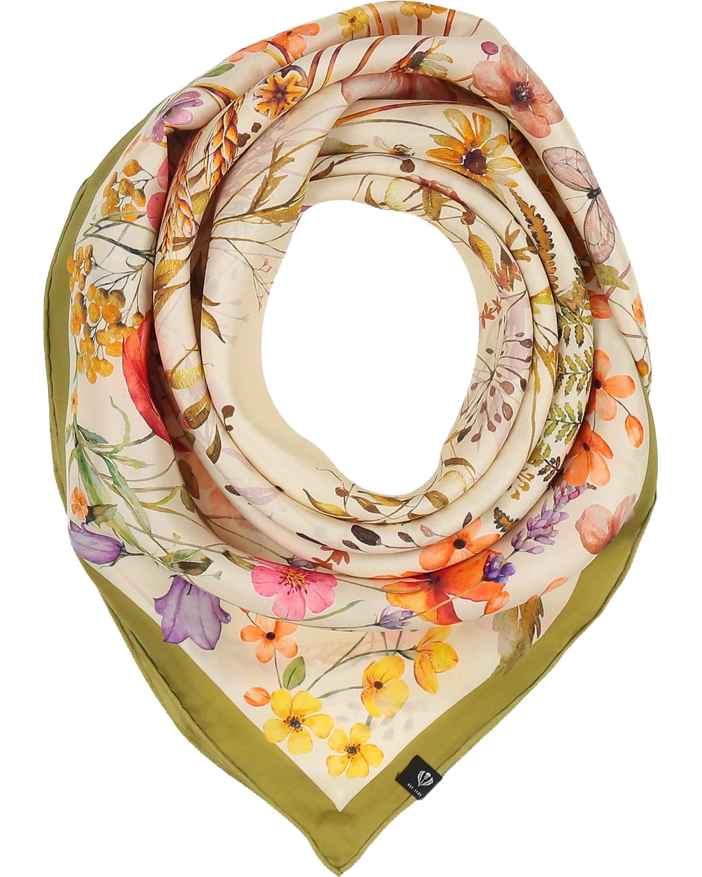 Cottage Floral Silk Square Scarf