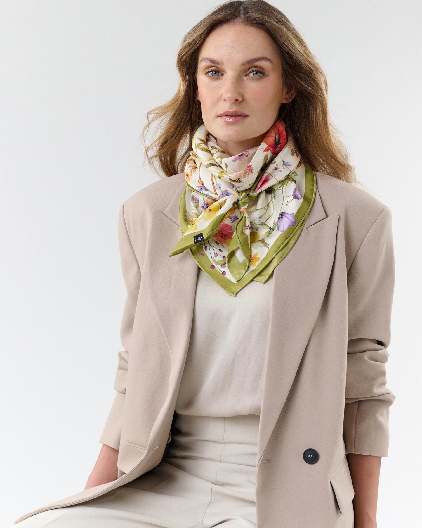 Cottage Floral Silk Square Scarf