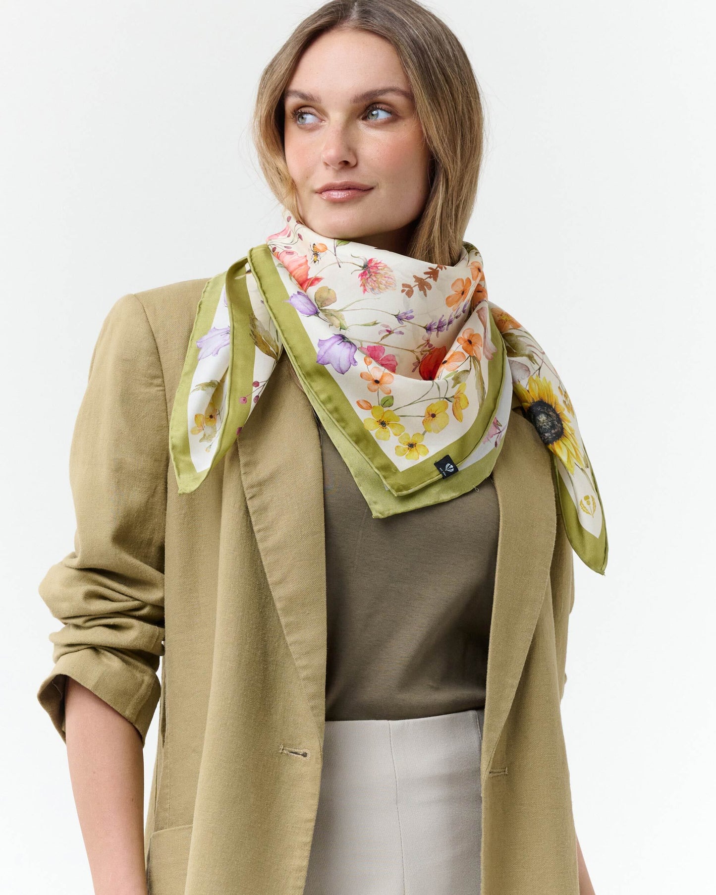 Cottage Floral Silk Square Scarf