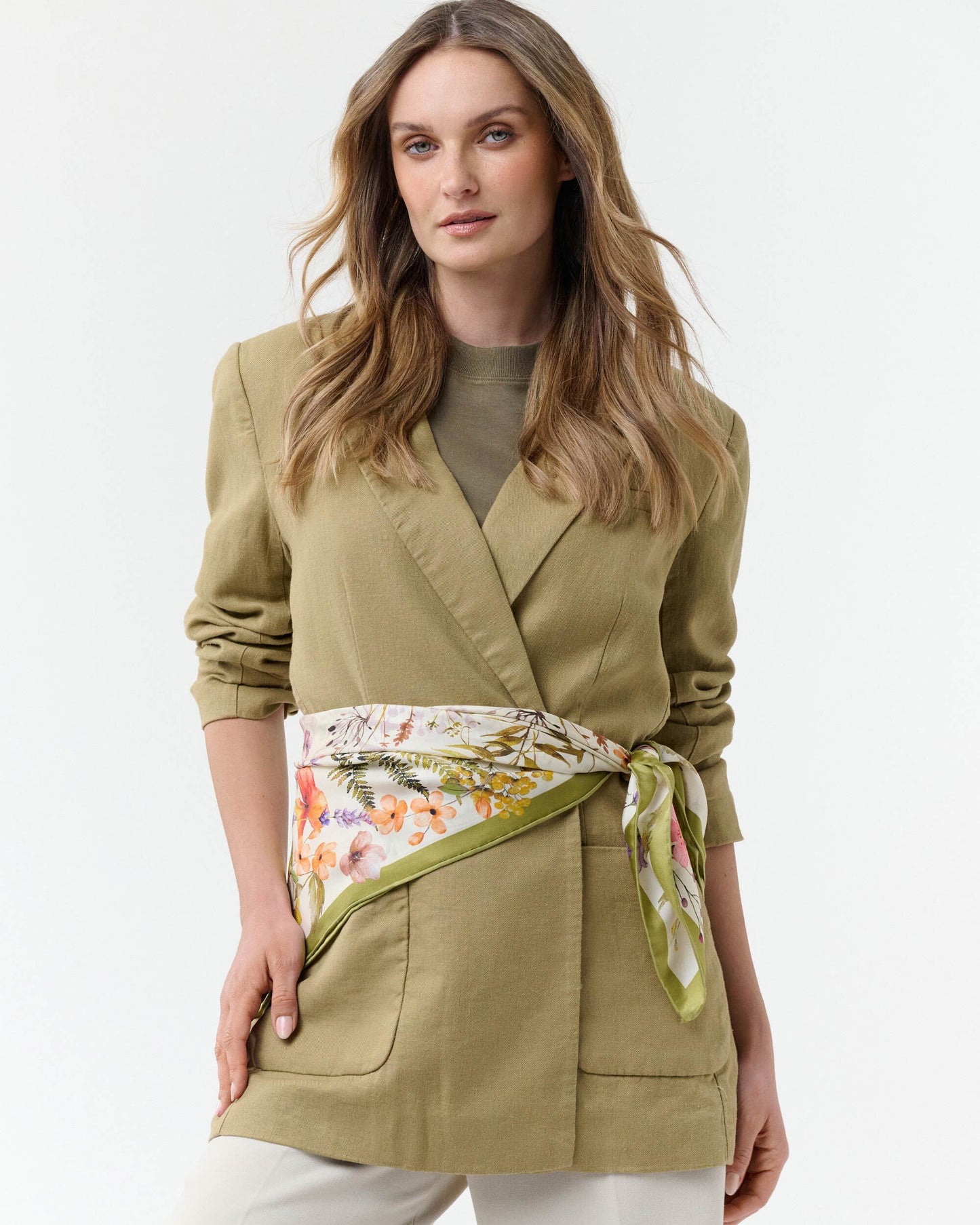 Cottage Floral Silk Square Scarf
