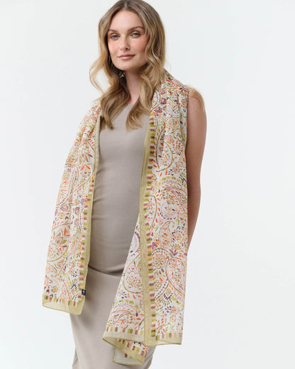 Orna Paisley Cotton Silk Wrap
