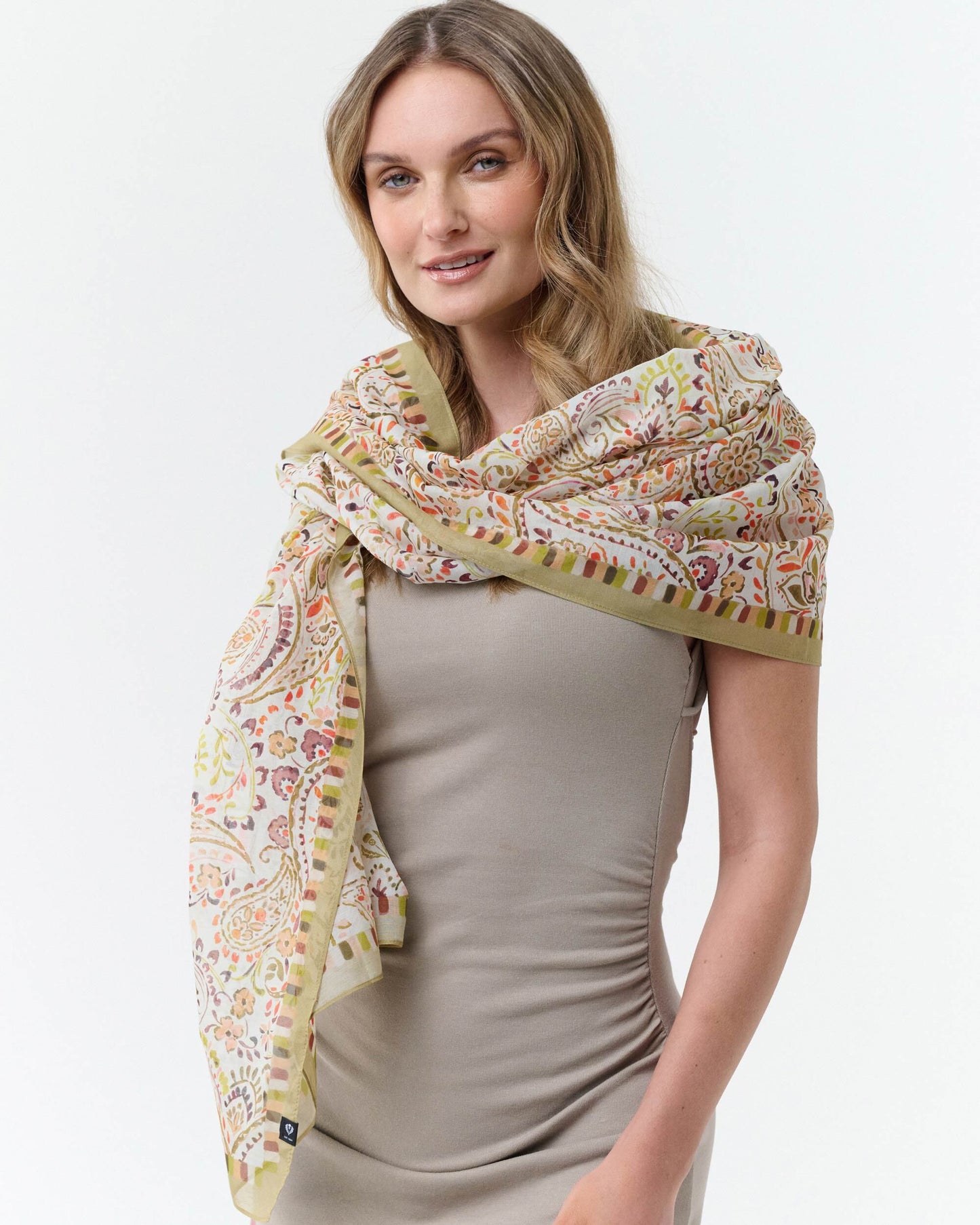 Orna Paisley Cotton Silk Wrap
