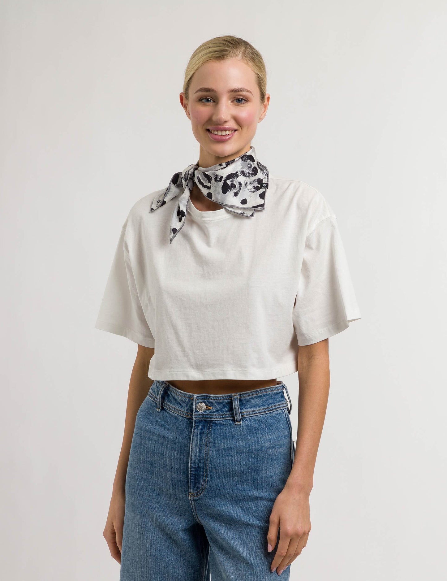 Animal Print Square Silk Neckie