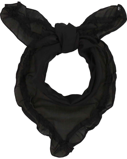 Frilly Cotton Silk Triangle Scarf