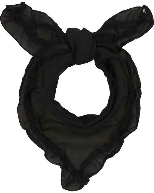 Frilly Cotton Silk Triangle Scarf