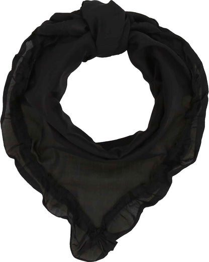 Frilly Cotton Silk Triangle Scarf