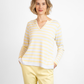BYLYSE Stripe V-Neck Sweater