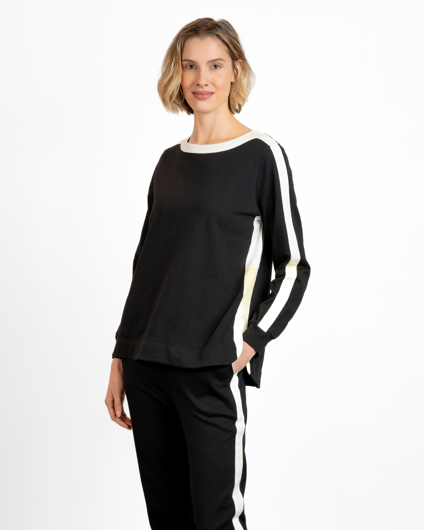 BYLYSE French Terry Side Stripe Top