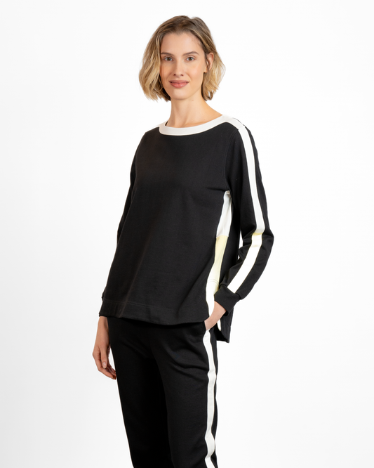 BYLYSE French Terry Side Stripe Top