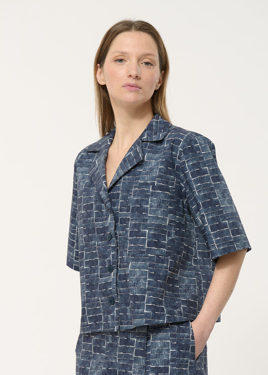 Humility Short Printed Bao Blouse