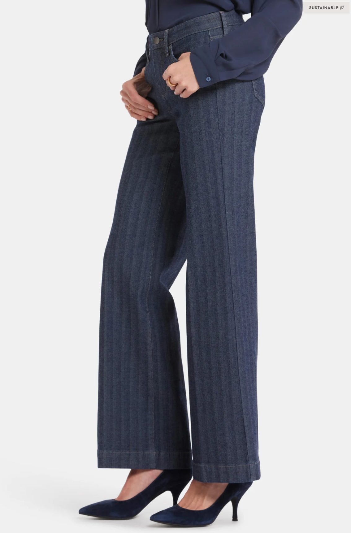 NYDJ Teresa Stripe Wide Leg Jean