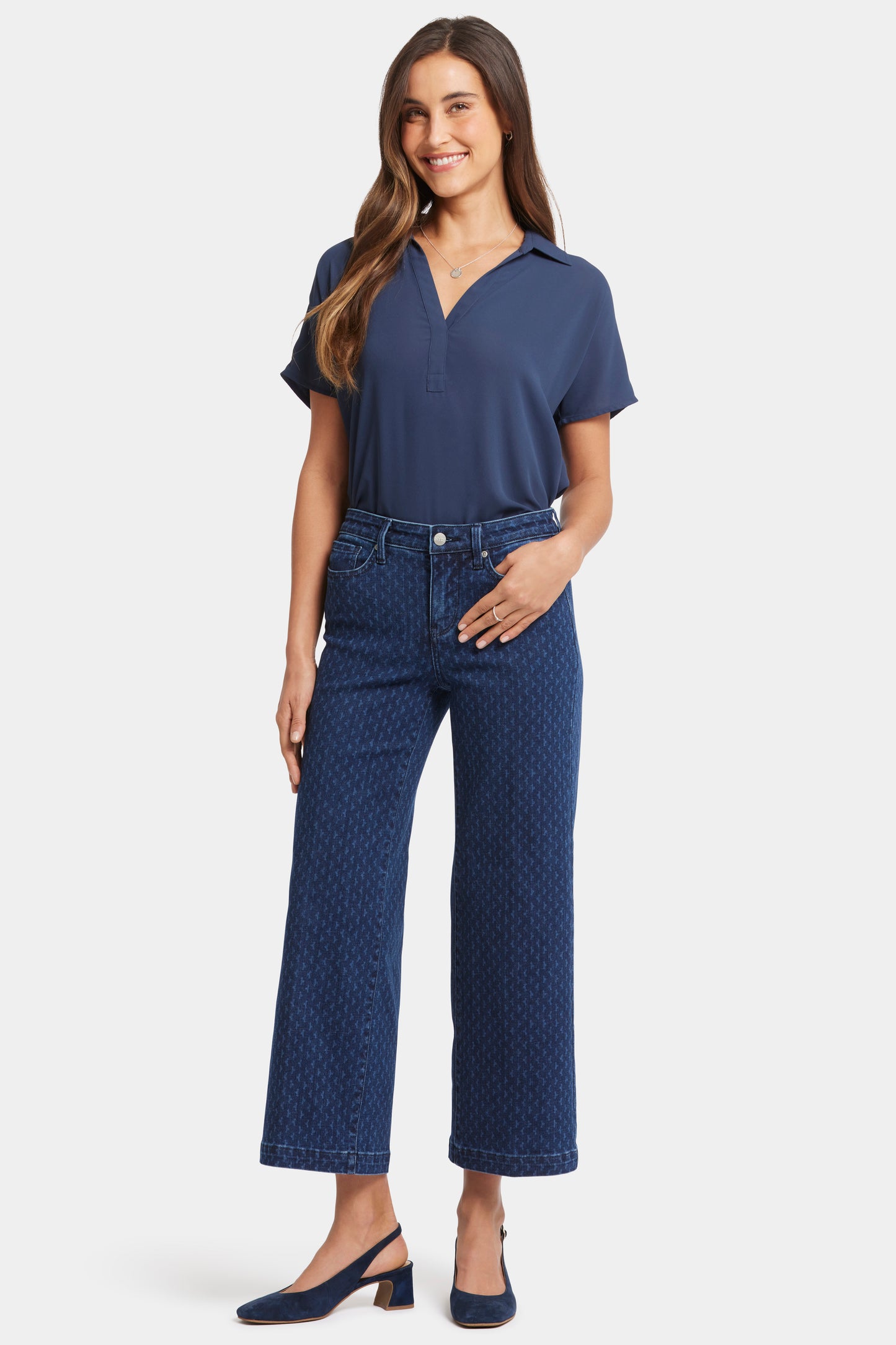 NYDJ Teresa Wide Leg Print Jean