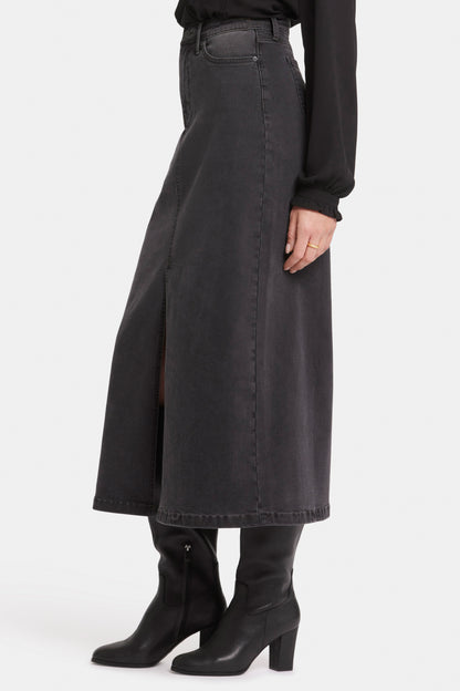 NYDJ High Rise Long Skirt with Slit