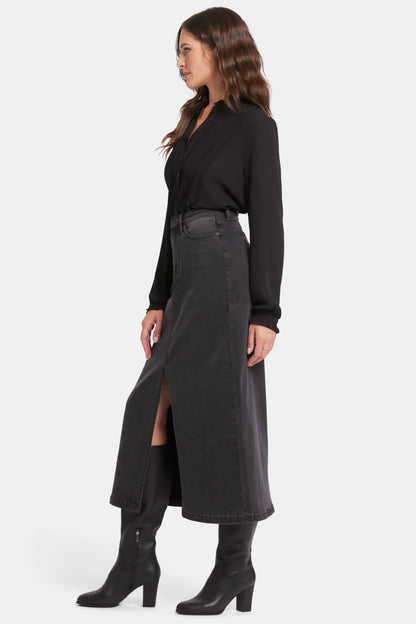 NYDJ High Rise Long Skirt with Slit