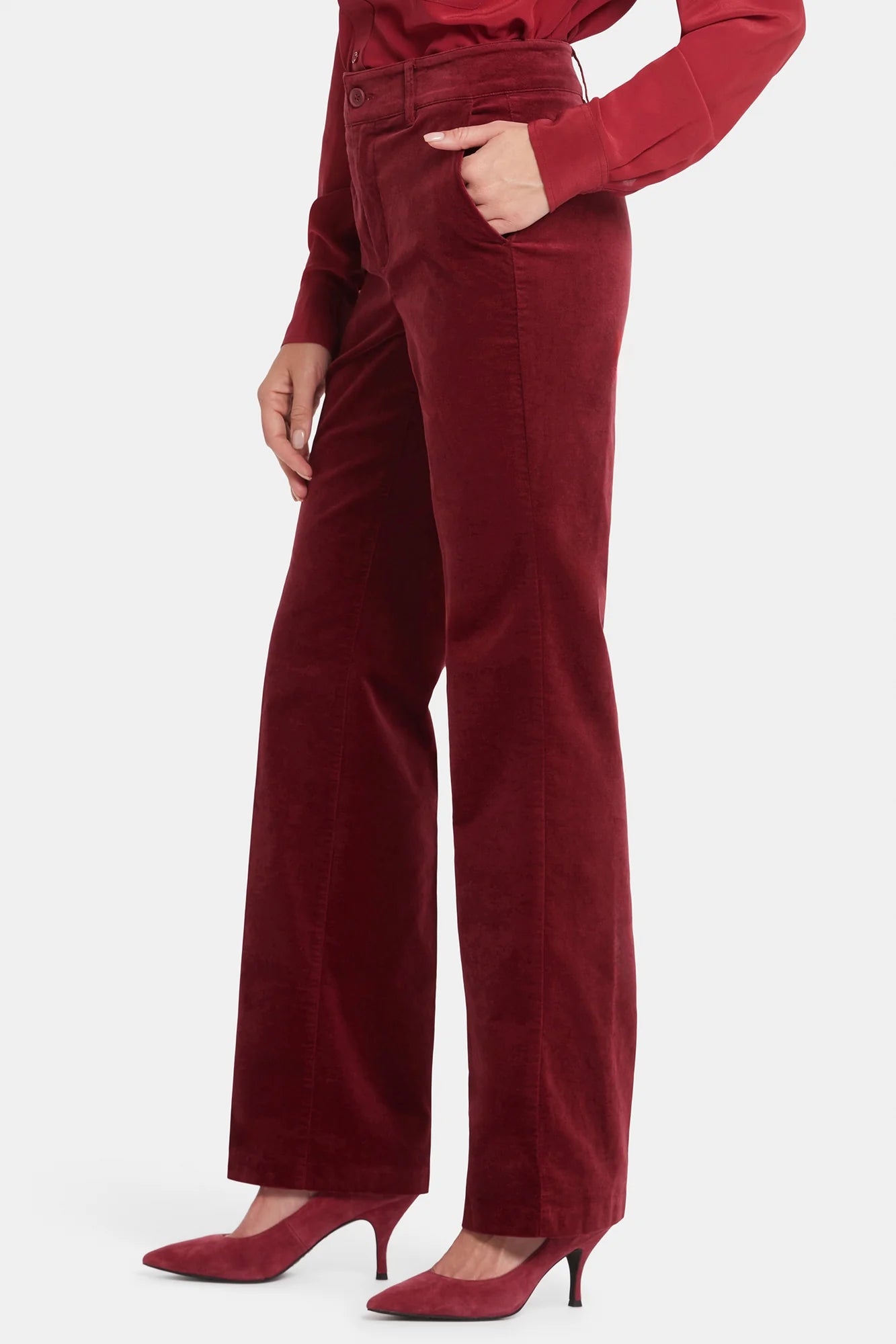 NYDJ Straight Leg Velvet Trouser