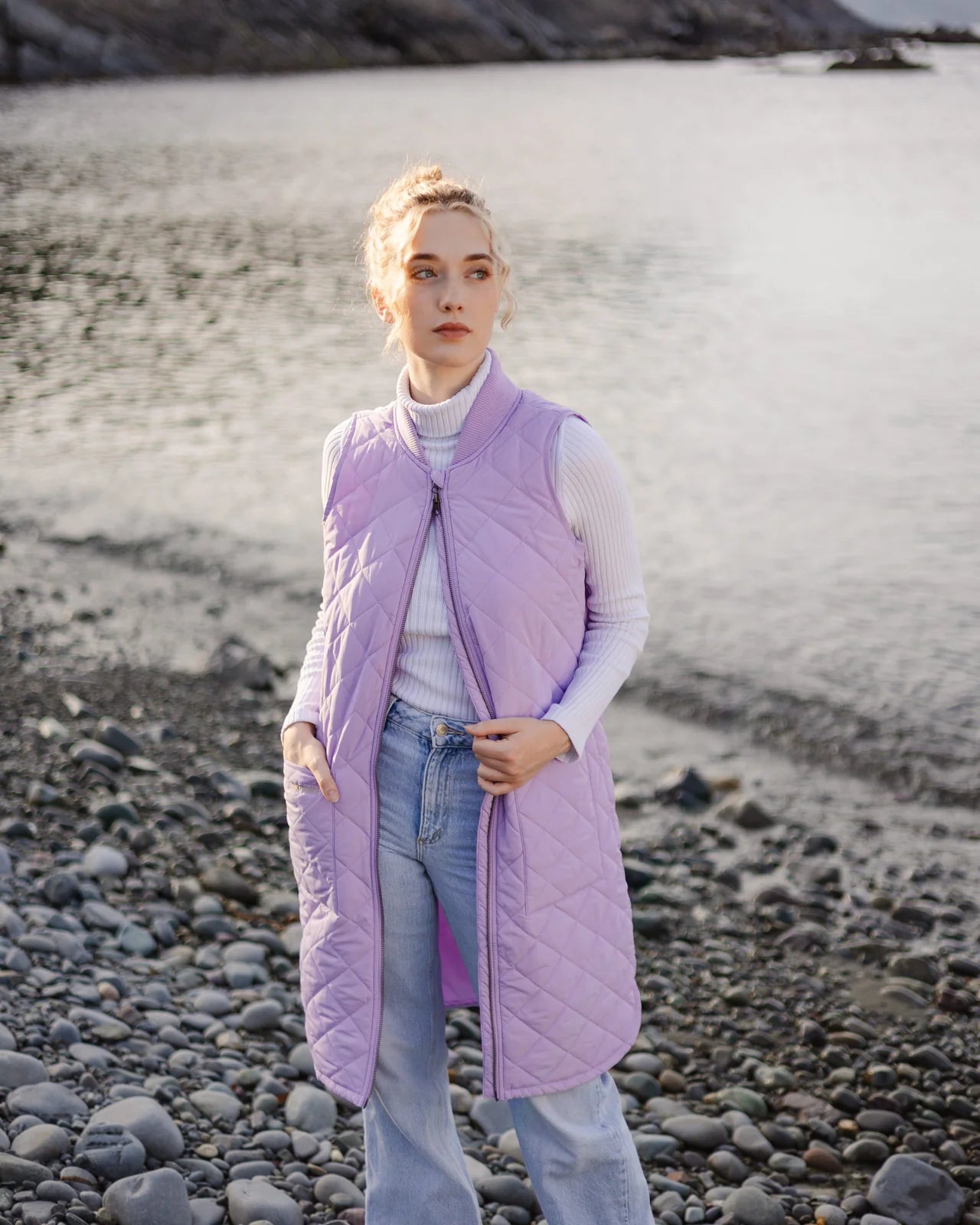 Mernini Quilted Long Liner Vest