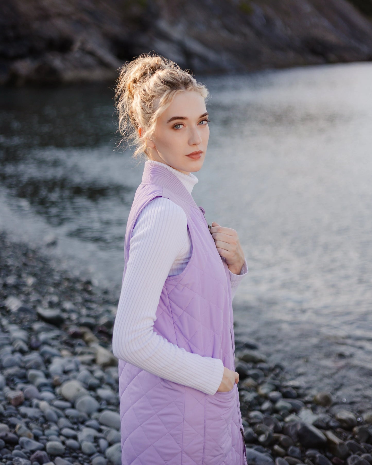 Mernini Quilted Long Liner Vest