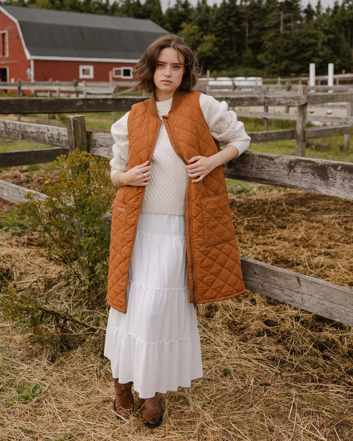 Mernini Quilted Long Liner Vest