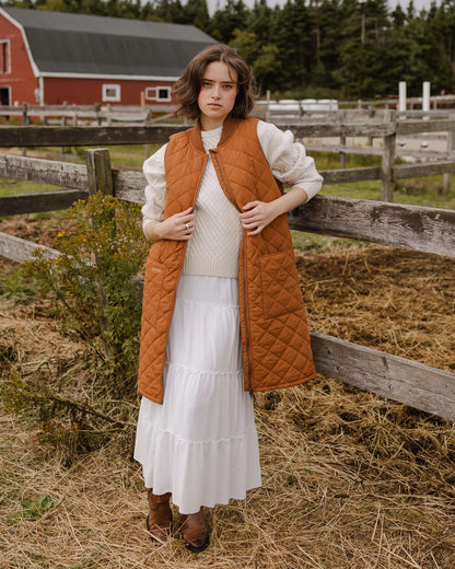 Mernini Quilted Long Liner Vest