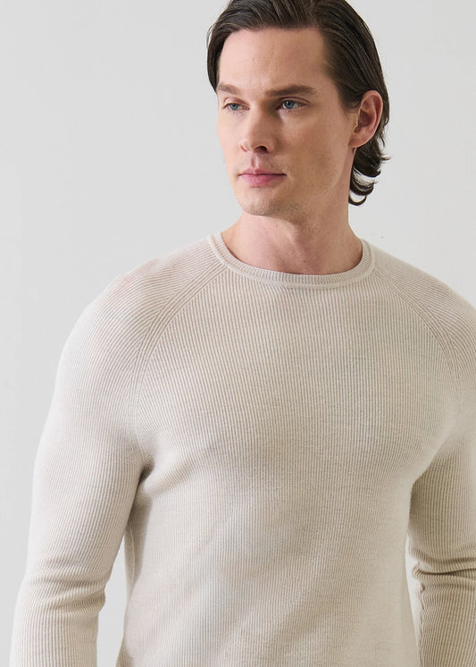 Patrick Assaraf Ribbed Crewneck Sweater
