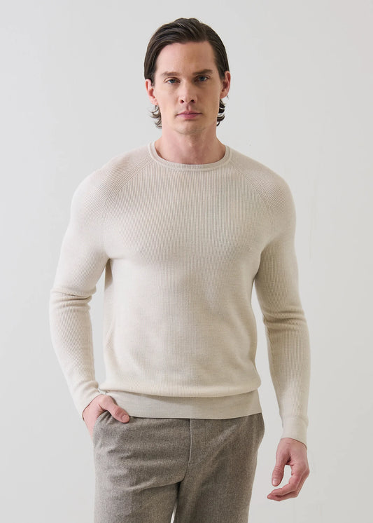 Patrick Assaraf Ribbed Crewneck Sweater