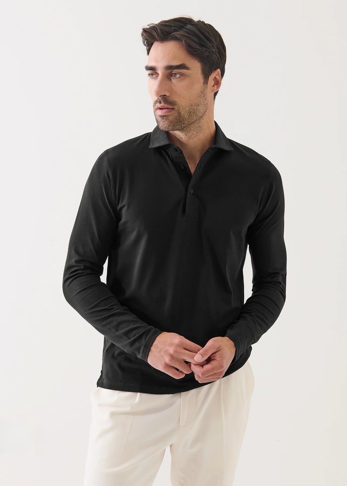 Patrick Assaraf Iconic Long Sleeve Polo