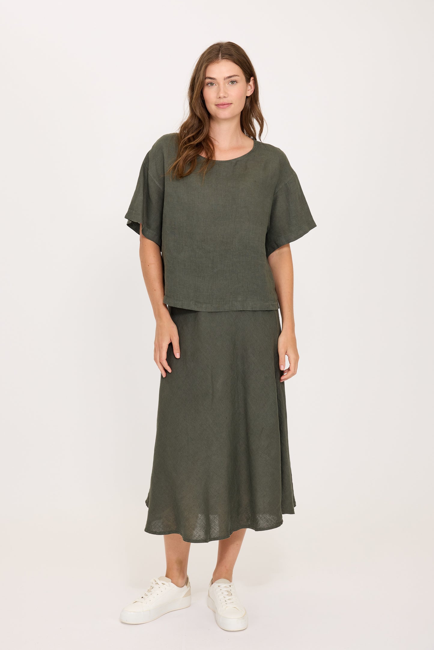 Pistache Loose Linen Top