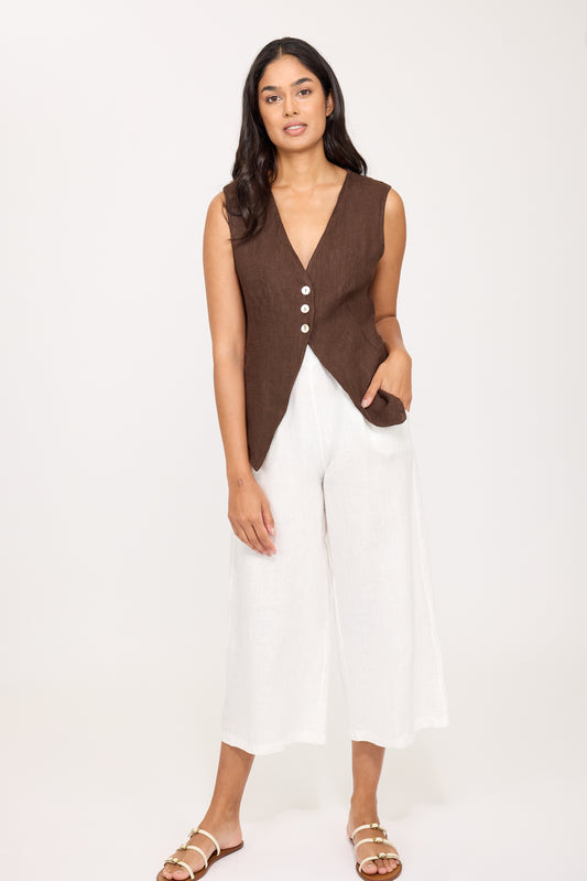 Pistache Linen Vest