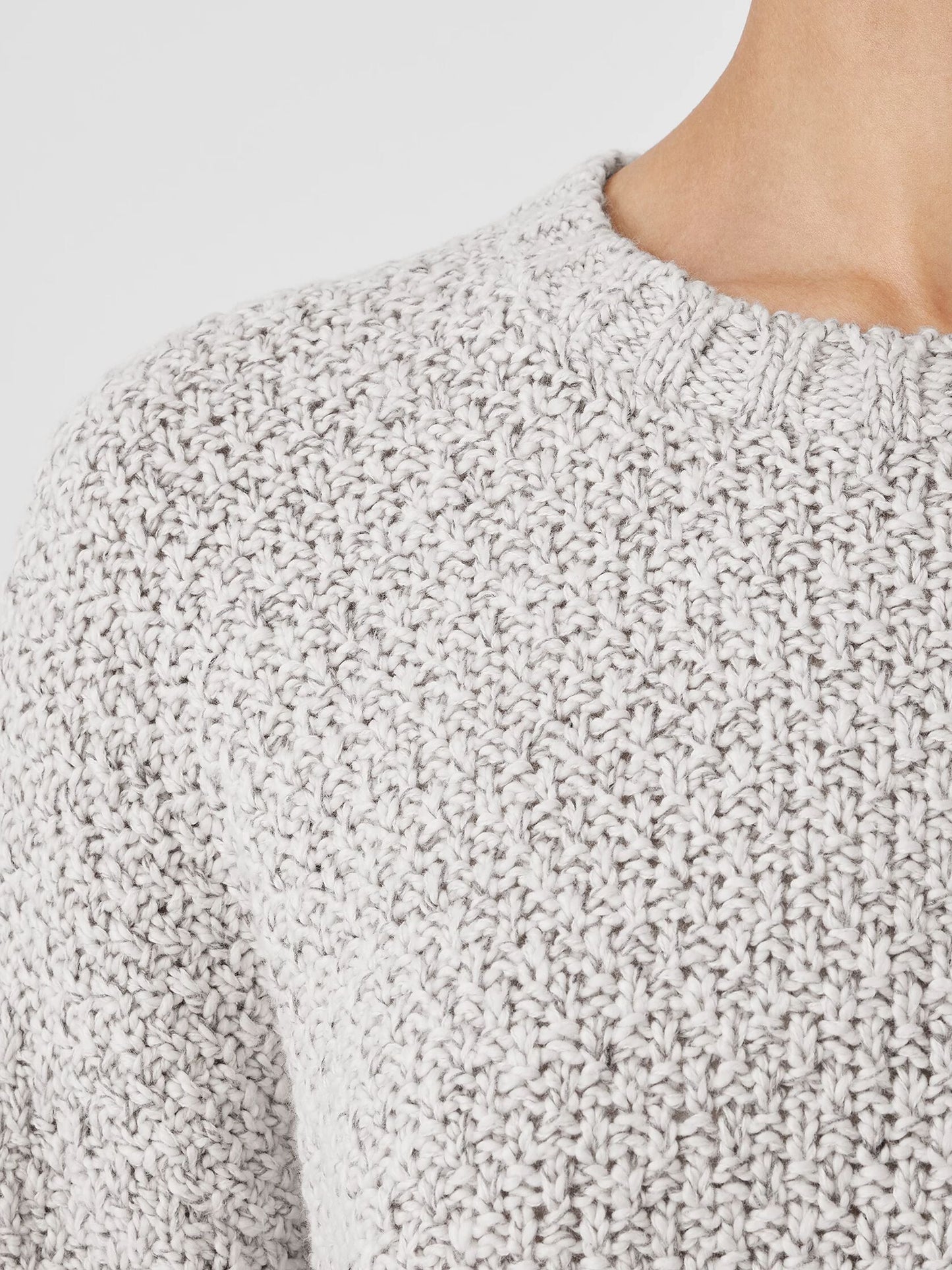 Eileen Fisher Organic Cotton Crimp Knit Sweater