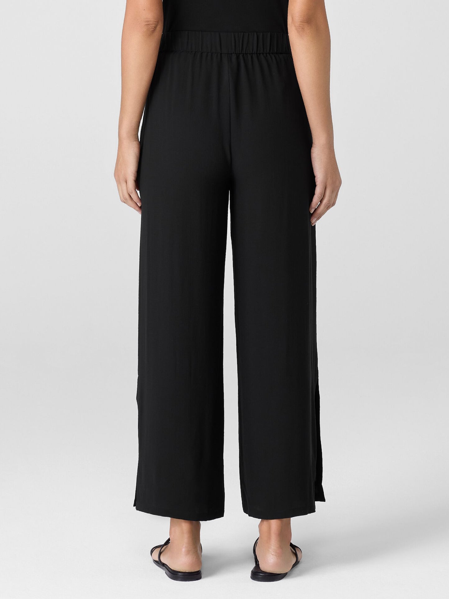 Eileen Fisher Silk Georgette Crepe Pant with Slits