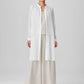 Eileen Fisher Sheer Silk Georgette Band Collar Long Shirt