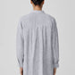 Eileen Fisher Striped Organic Linen Crinkle Classic Collar Shirt