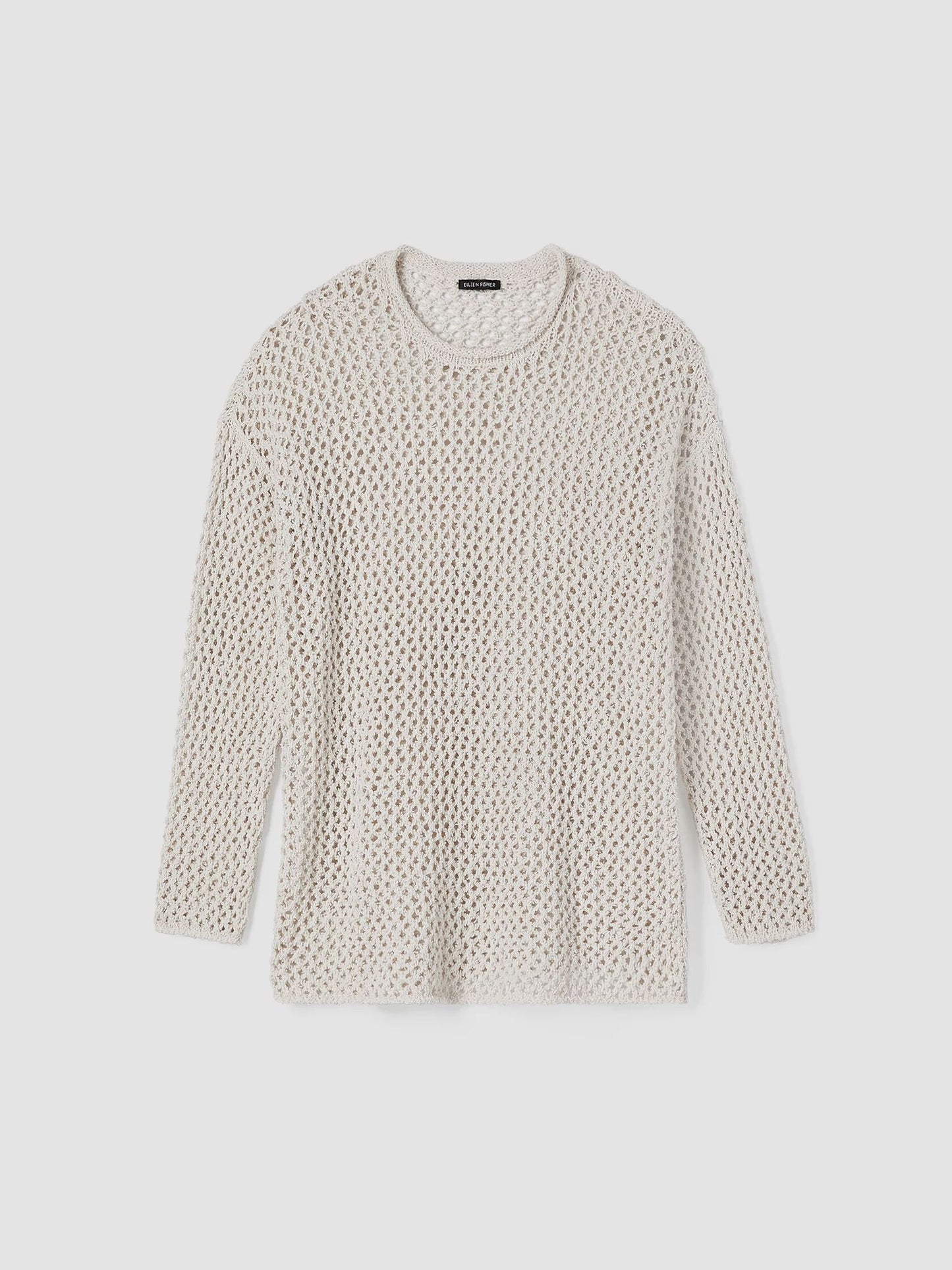 Eileen Fisher Organic Cotton Boucle Crew Neck Top