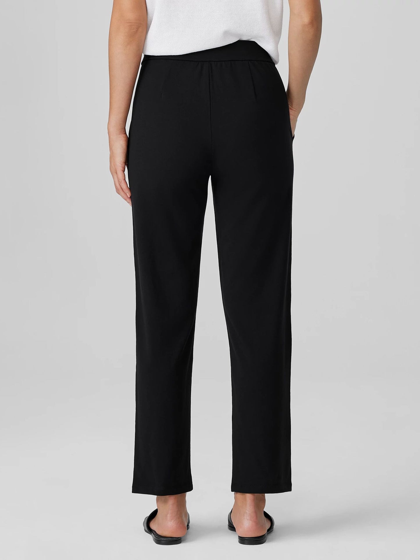 Eileen Fisher Pima Cotton Stretch Pintuck Pant