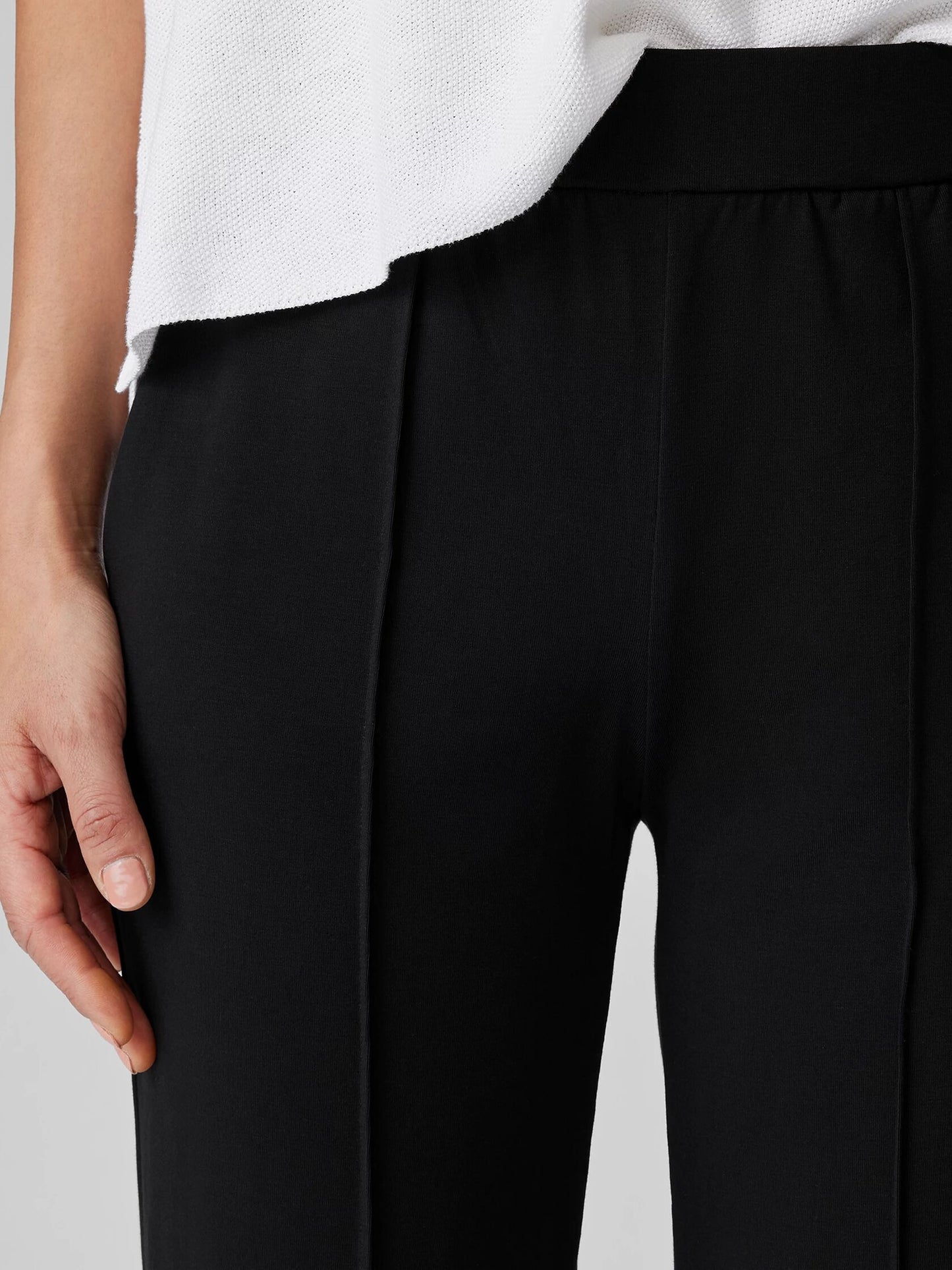 Eileen Fisher Pima Cotton Stretch Pintuck Pant